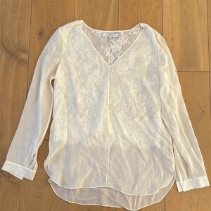 robert rodriguez, size 8, cream, lace, blouse, long sleeve, great condition,